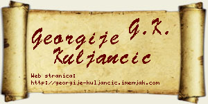 Georgije Kuljančić vizit kartica